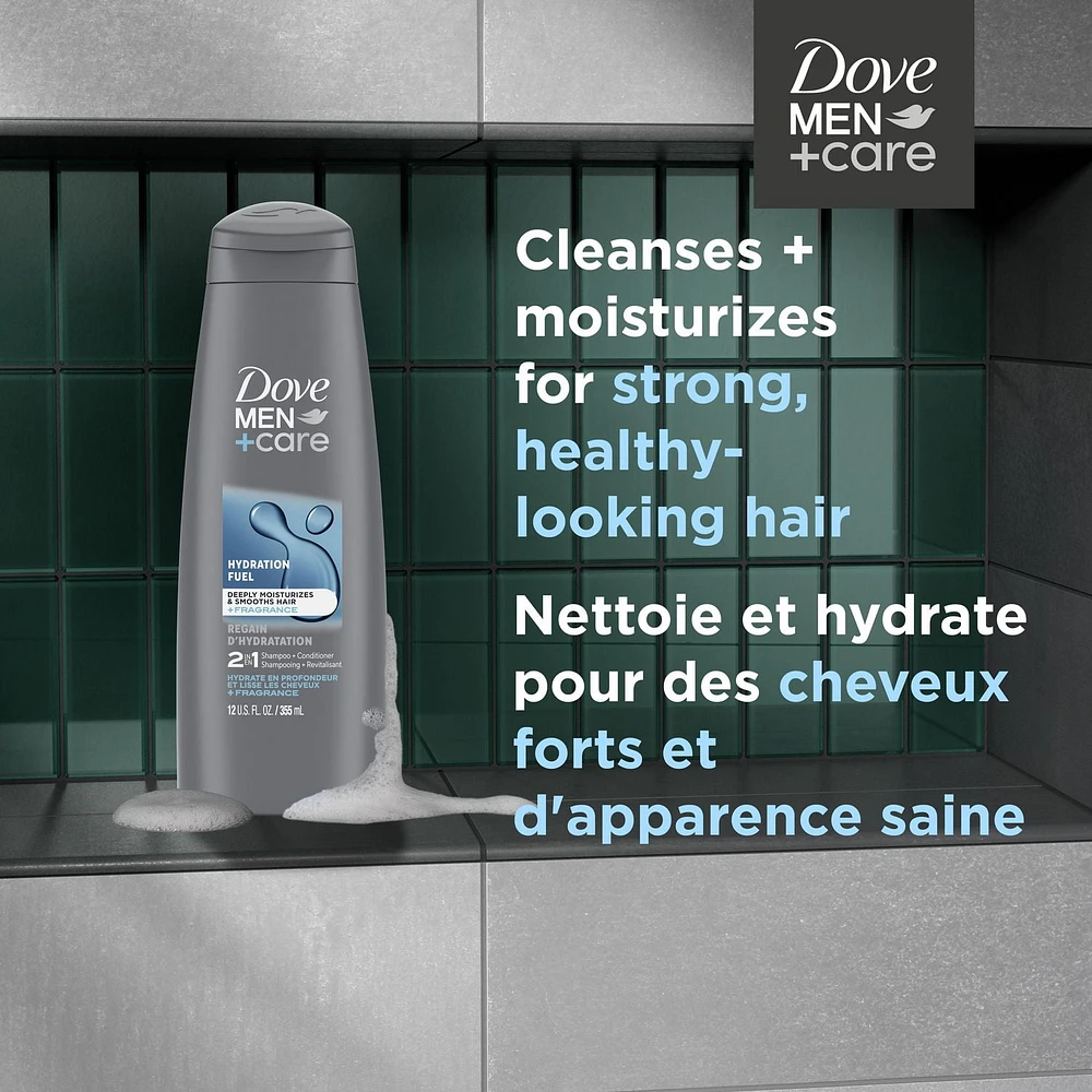 Dove Men Care Hydration Fuel 2 in 1 Shampoo and Conditioner, 355ml Shampoo + Conditioner