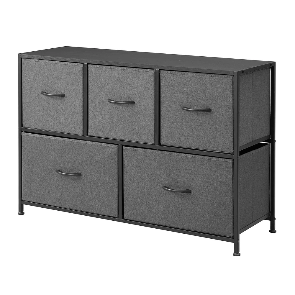 Mainstays 5 DRAWER HORIZONTAL FABRIC DRESSER, GREY