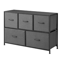 Mainstays 5 DRAWER HORIZONTAL FABRIC DRESSER, GREY