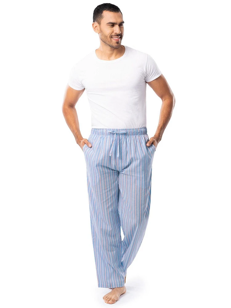 IZOD Men's Woven Sleep and Lounge Pajama Pant, Blue Stripe