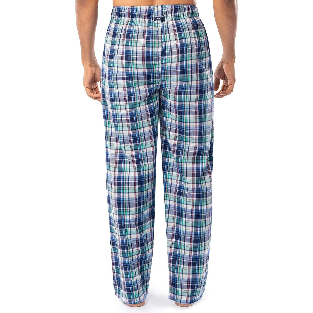 IZOD Men's Woven Sleep and Lounge Pajama Pant, Plaid
