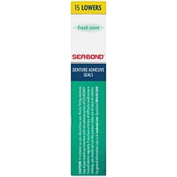 Sea-Bond Denture Adhesive Fresh Mint Lowers, 15 Count