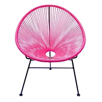 Pink Outdoor Chair, Black Frame. Dining Chair