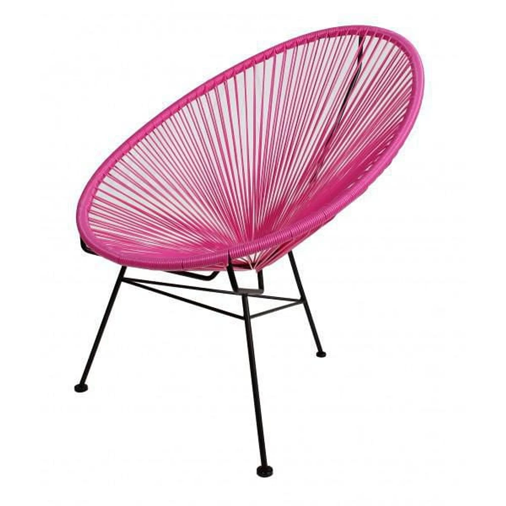 Pink Outdoor Chair, Black Frame. Dining Chair