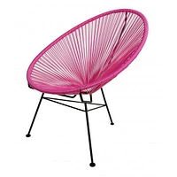 Pink Outdoor Chair, Black Frame. Dining Chair