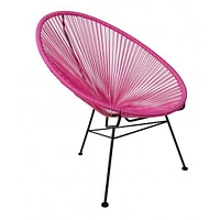 Pink Outdoor Chair, Black Frame. Dining Chair