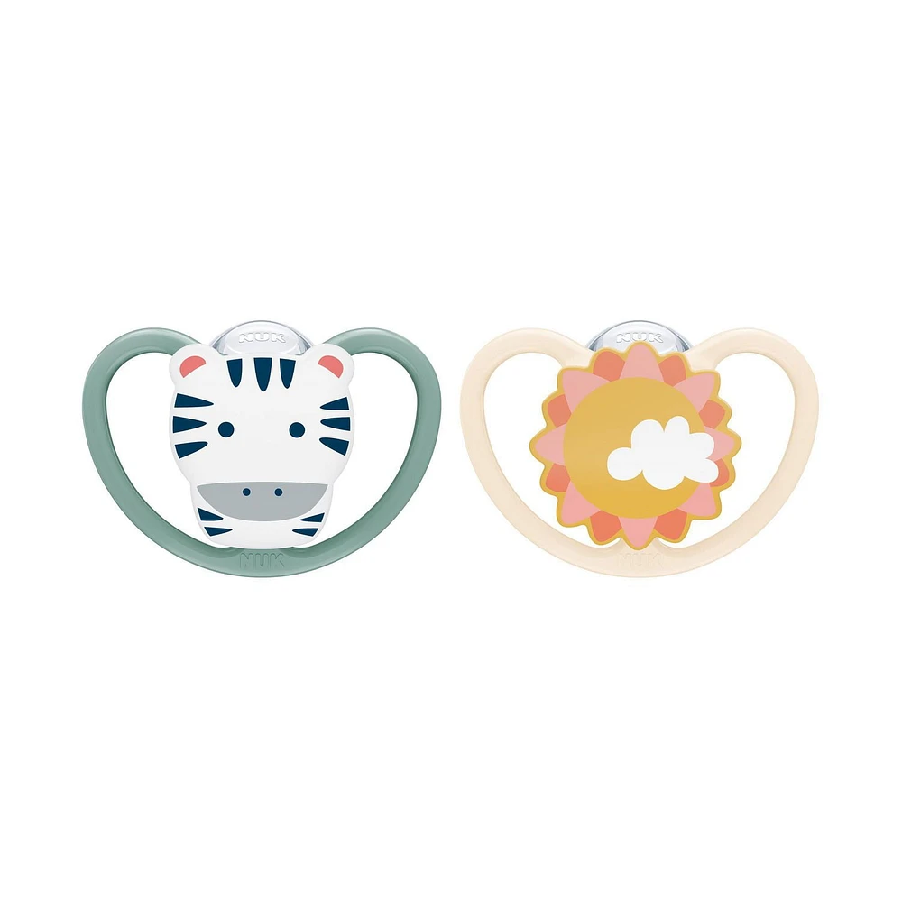 Sucettes NUK®, Modèle Space, Paquet de 2, Assortiment