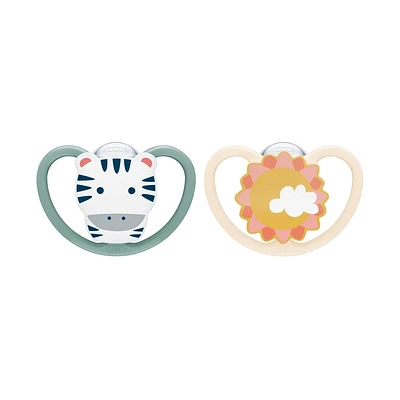 Sucettes NUK®, Modèle Space, Paquet de 2, Assortiment