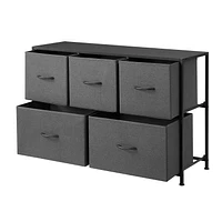 Mainstays 5 DRAWER HORIZONTAL FABRIC DRESSER, GREY