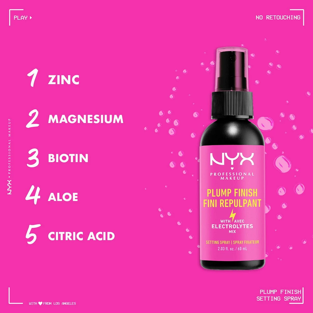 NYX Professional Makeup, Plump right back, Vaporisateur, Hydratation, Formule vegan - 04, 60mL Premier sérum avec base repulpant