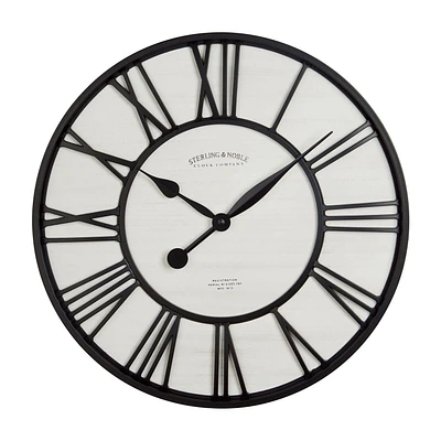 HOMETRENDS Wall Clock, 20 inch Farmhouse Round Wall Clock with Quartz Accuracy, Requires 1 AA Battery (not included)