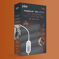 Pure Enrichment® Pro Express XL Coussin chauffant en vinyle à infrarouge lointain – Soulagement musculaire plus profond pour le dos, le cou, les bras, les jambes, 3 réglages de chaleur, housse en graphène amovible et lavable, 30,5 cm x 61 cm (gris)