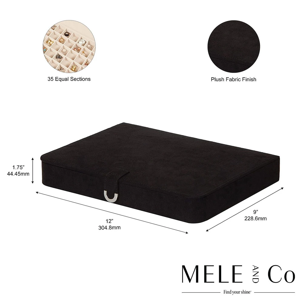 Mele and Co Cameron Plush Fabric Fashion Jewellery Box