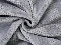 Chaps Solid Silky Soft Plush Blanket Grey Double/Queen, Cozy Gry D/Q Regular Blanket