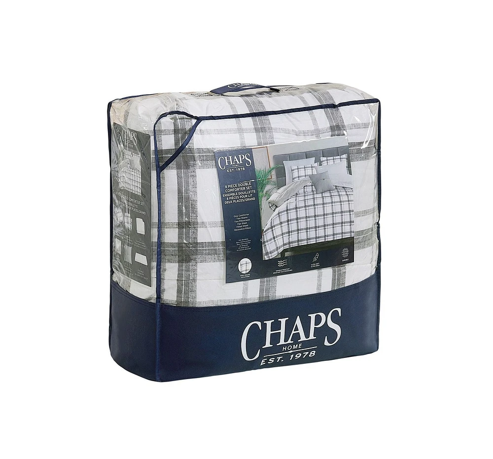 Chaps 8-Piece Plaid Bedding Comforter Set - Bed in a Bag, Chaps 8-Piece - Bed in a Bag