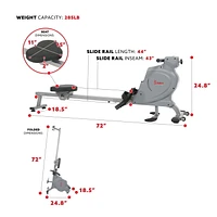 Sunny Health & Fitness Multi-Function Magnetic Rowing Machine with Floor Plates - SF-RW5935