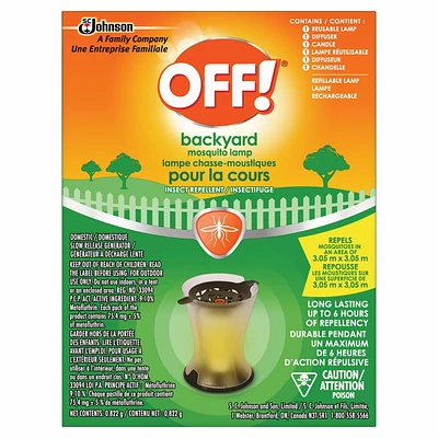 OFF! Backyard Insect and Mosquito Repellent Lamp, 1 Lamp and 1 Diffuser