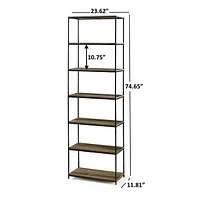 Mainstays 6-Shelf Metal Frame Bookcase