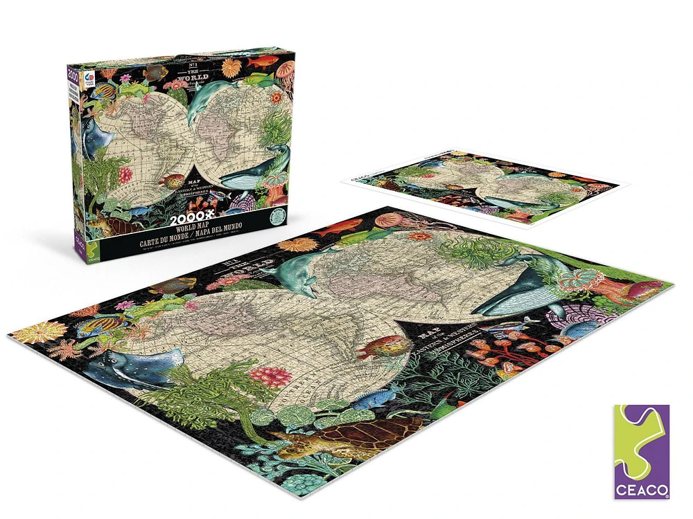 Ceaco - Hue snd Mi - World Map - 2000 Piece Puzzle