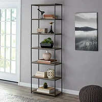 Mainstays 6-Shelf Metal Frame Bookcase