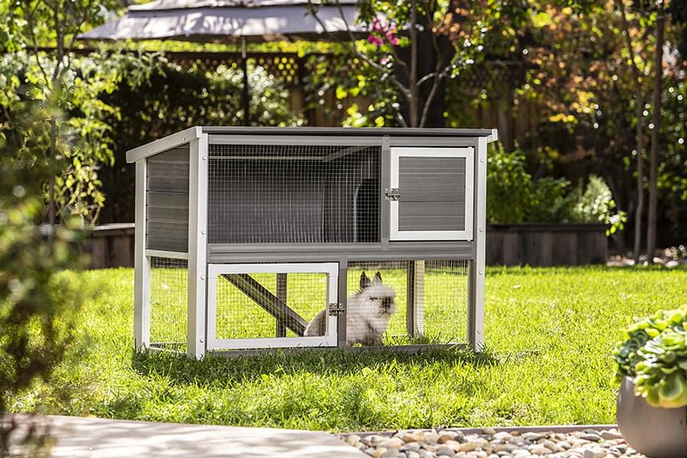 NewAge Columbia Outdoor Rabbit Hutch Gray