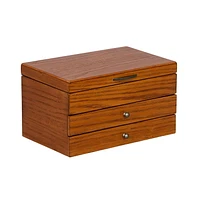 Mele and Co Selma Walnut Finish Wooden Jewellery Box