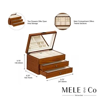 Mele and Co Selma Walnut Finish Wooden Jewellery Box