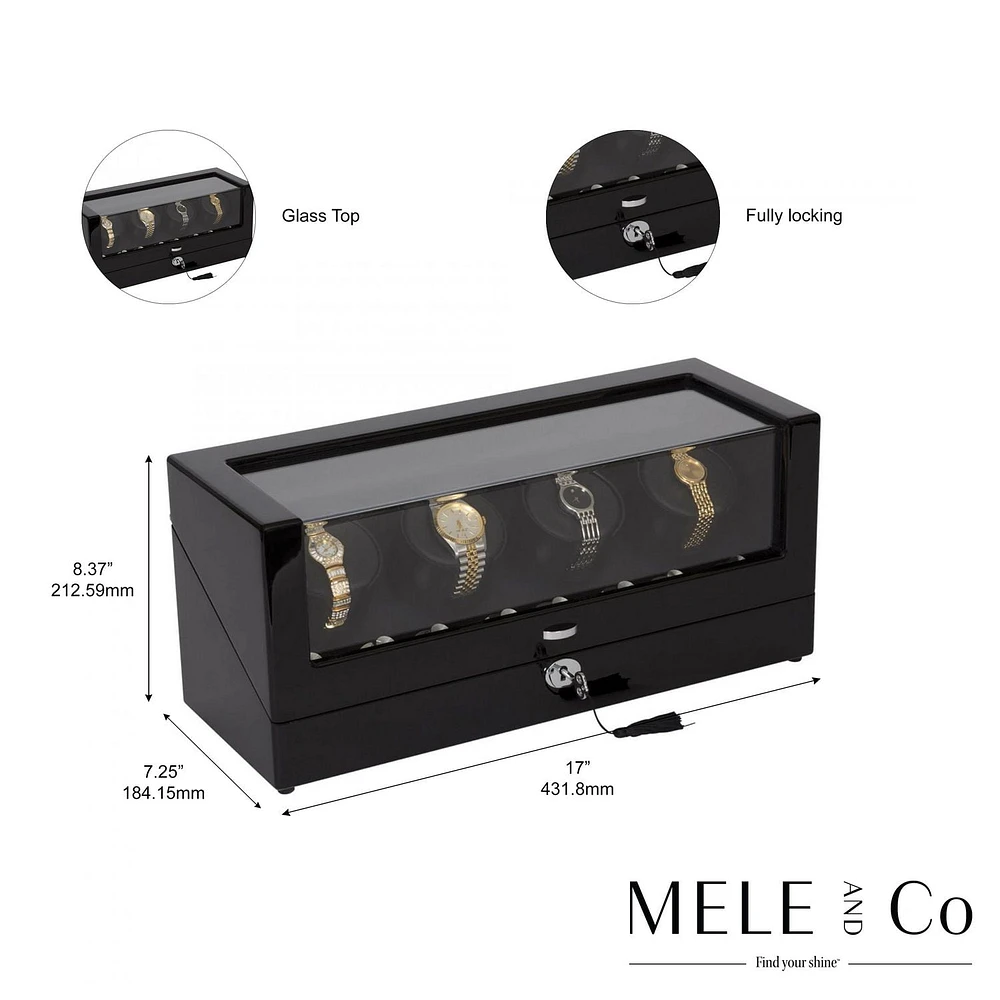 Mele and Co Langdon Black Watch Winder