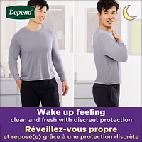Depend Night Defense Adult Incontinence Underwear for Men, Disposable, Overnight, Large, Grey, 56 Count (Packaging May Vary)