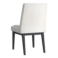 Contemporary Fabric and Metal Dining Chair, Set of 2 - Beige and Black