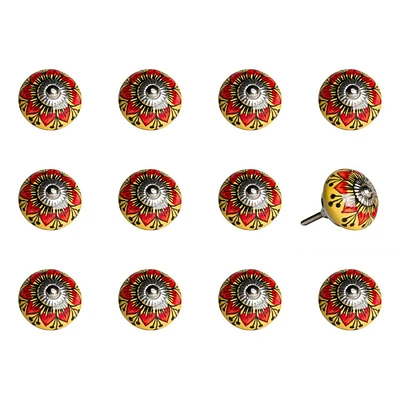 KNOB-IT VINTAGE HANDPAINTED CERAMIC KNOBS (12-Pack) K3559