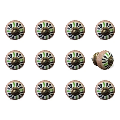 KNOB-IT VINTAGE HANDPAINTED CERAMIC KNOBS (12-Pack) KI1197