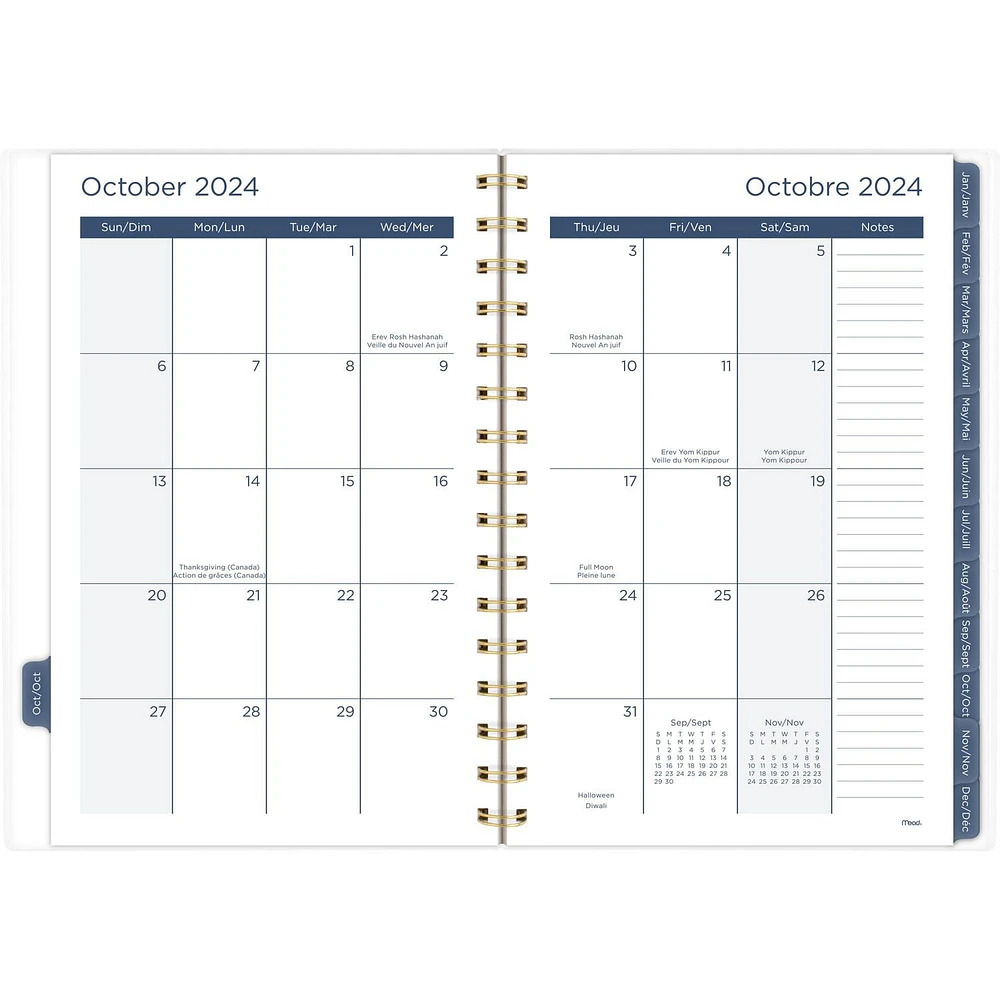 Mead 15M Blue Floral Small Weekly/Monthly Poly Planner 25, Planner