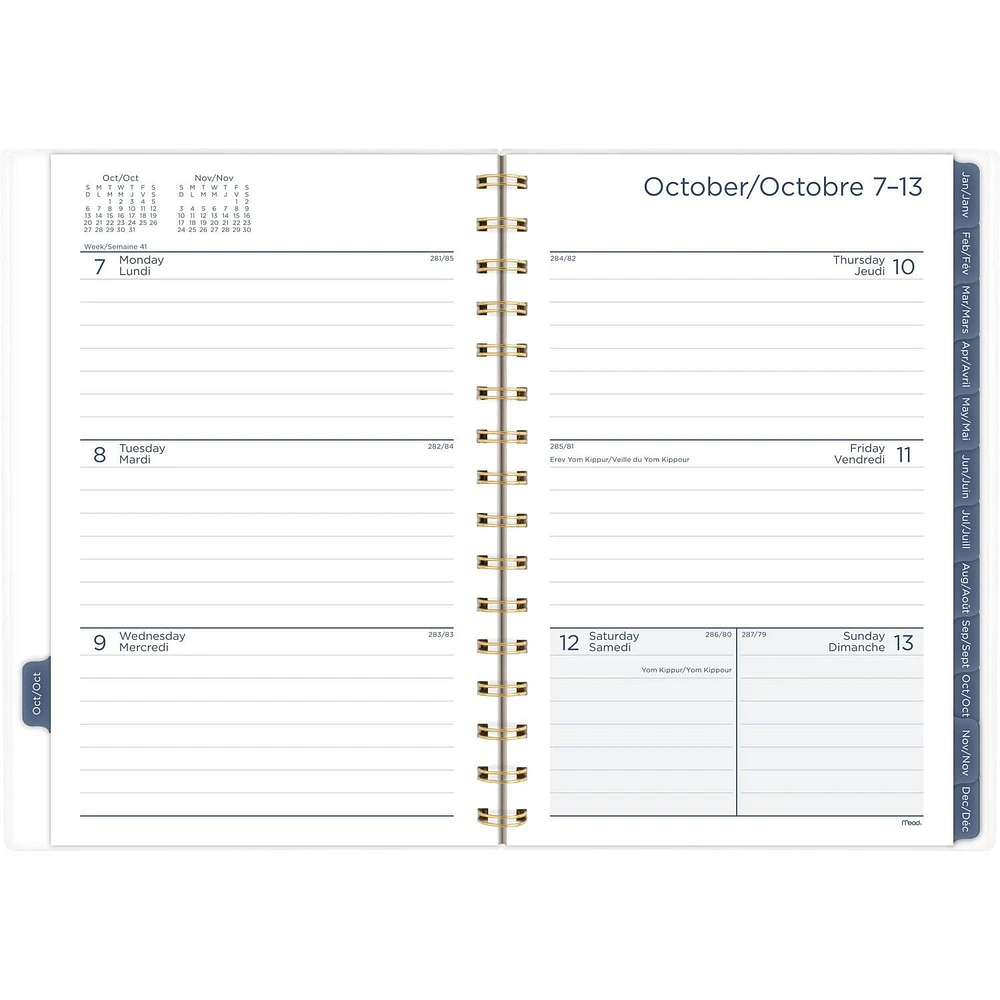 Mead 15M Blue Floral Small Weekly/Monthly Poly Planner 25, Planner