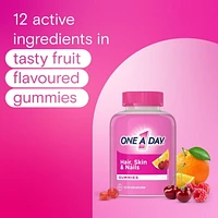 One A Day Multi+ Hair, Skin & Nails Multivitamin Gummies - Daily Vitamin Plus Support For Healthy Hair, Skin And Nails With Biotin And Vitamins A, C, E And Zinc For Women and Men, 120 Gummies