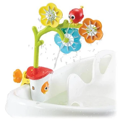 Jouets de Bain Yookidoo - Mobile de Bain Sensoriel pour Nouveau-nés et Bébés - Jouet de Bain à Piles, Multisensoriel avec Débit d'Eau Réglable et Rotation des Fleurs (0-2 ans)