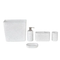 hometrends White Terrazzo Soap Dish, Stone-like soap dish for storing soap in bathroom or kitchen, Stone-like soap dish