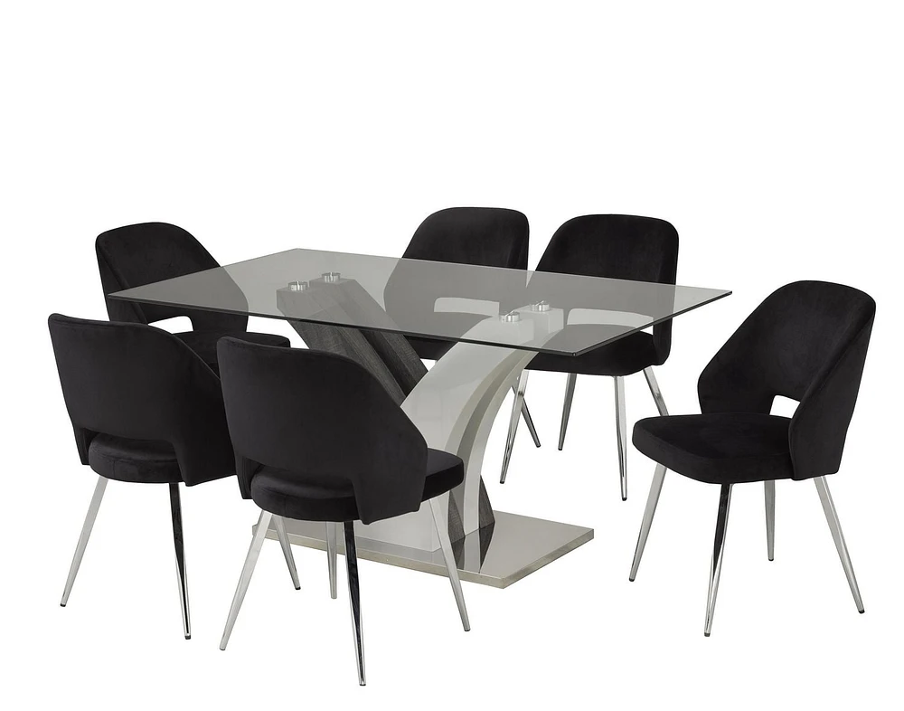 Ellis 7-Piece Dining Set, Black