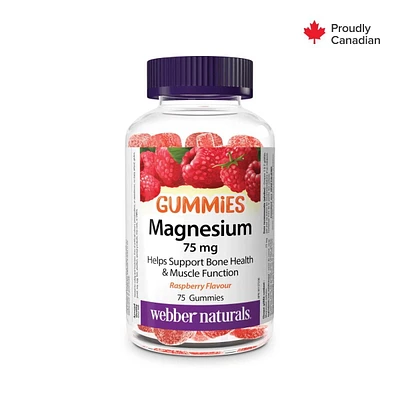 Webber Naturals Magnesium Gummies 75 mg Raspberry