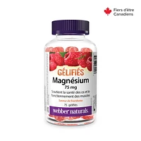 Webber Naturals Magnesium Gummies 75 mg Raspberry