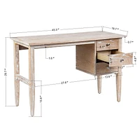 Homylin Home Office Computer Desk with 3 Drawers, 45" Wood Writing Desk, Retro Laptop Study Table Workstation, Rustic Brown