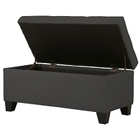 Modern Fabric-Upholstered Rectangular Storage Ottoman Bench - Charcoal