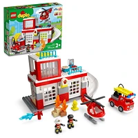 LEGO DUPLO Rescue Fire Station & Helicopter 10970 Building Toy (117 Pieces)