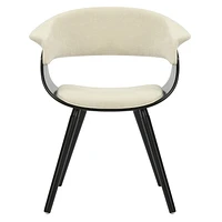 Mid-Century Fabric and Bentwood Accent/Dining Chair - Beige and Black