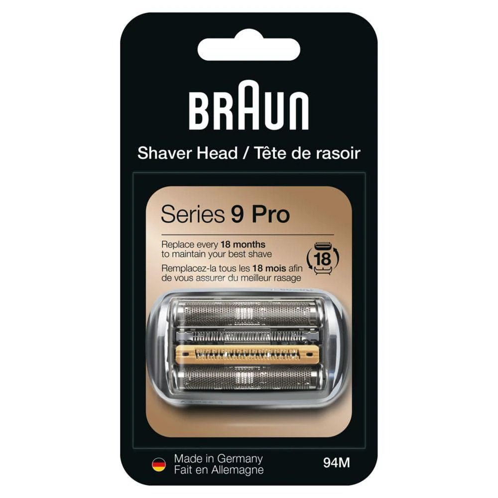 Tête de rasoir électrique de rechange Braun, argent, compatible avec les rasoirs électriques Series 9 Pro et Series 9 pour hommes