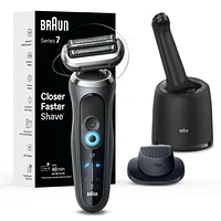 Braun Electric Shaver for Men, Series 7 7171cc, Wet & Dry Shave, Turbo & Gentle Shaving Modes, Waterproof Foil Shaver, Engineered in Germany, Clean & Charge SmartCare Center included, with Precision Trimmer, Space Grey