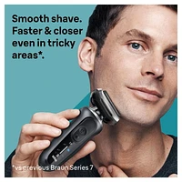 Braun Electric Shaver for Men, Series 7 7171cc, Wet & Dry Shave, Turbo & Gentle Shaving Modes, Waterproof Foil Shaver, Engineered in Germany, Clean & Charge SmartCare Center included, with Precision Trimmer, Space Grey