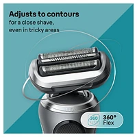 Braun Electric Shaver for Men, Series 7 7171cc, Wet & Dry Shave, Turbo & Gentle Shaving Modes, Waterproof Foil Shaver, Engineered in Germany, Clean & Charge SmartCare Center included, with Precision Trimmer, Space Grey