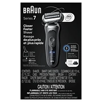 Braun Electric Shaver for Men, Series 7 7171cc, Wet & Dry Shave, Turbo & Gentle Shaving Modes, Waterproof Foil Shaver, Engineered in Germany, Clean & Charge SmartCare Center included, with Precision Trimmer, Space Grey