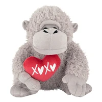 Way To Celebrate Valentine’s Day Plush Gorilla with Heart, Gray